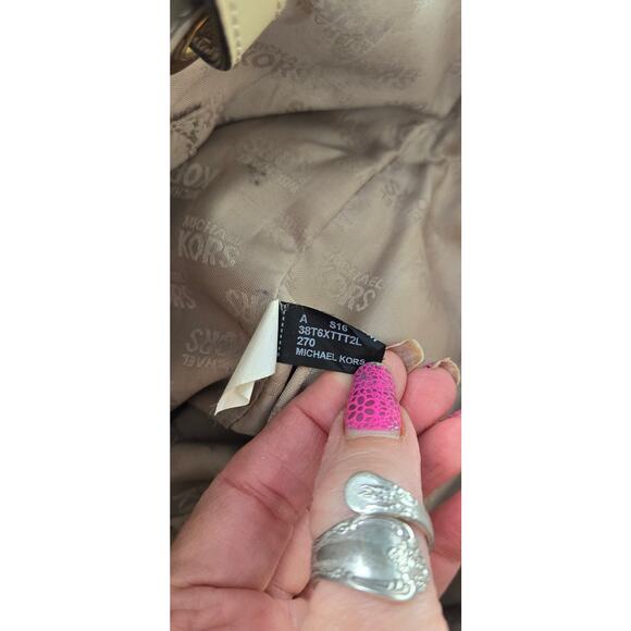 Michael Kors leather bag medium pewter grey tan gold - Picture 4 of 17
